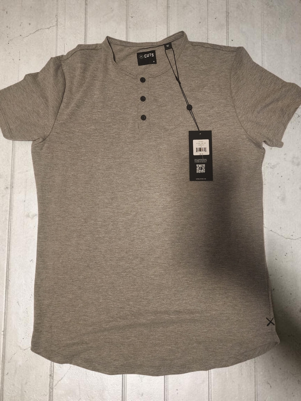 Men’s Heather Gray Short Sleeve Henley Shirt